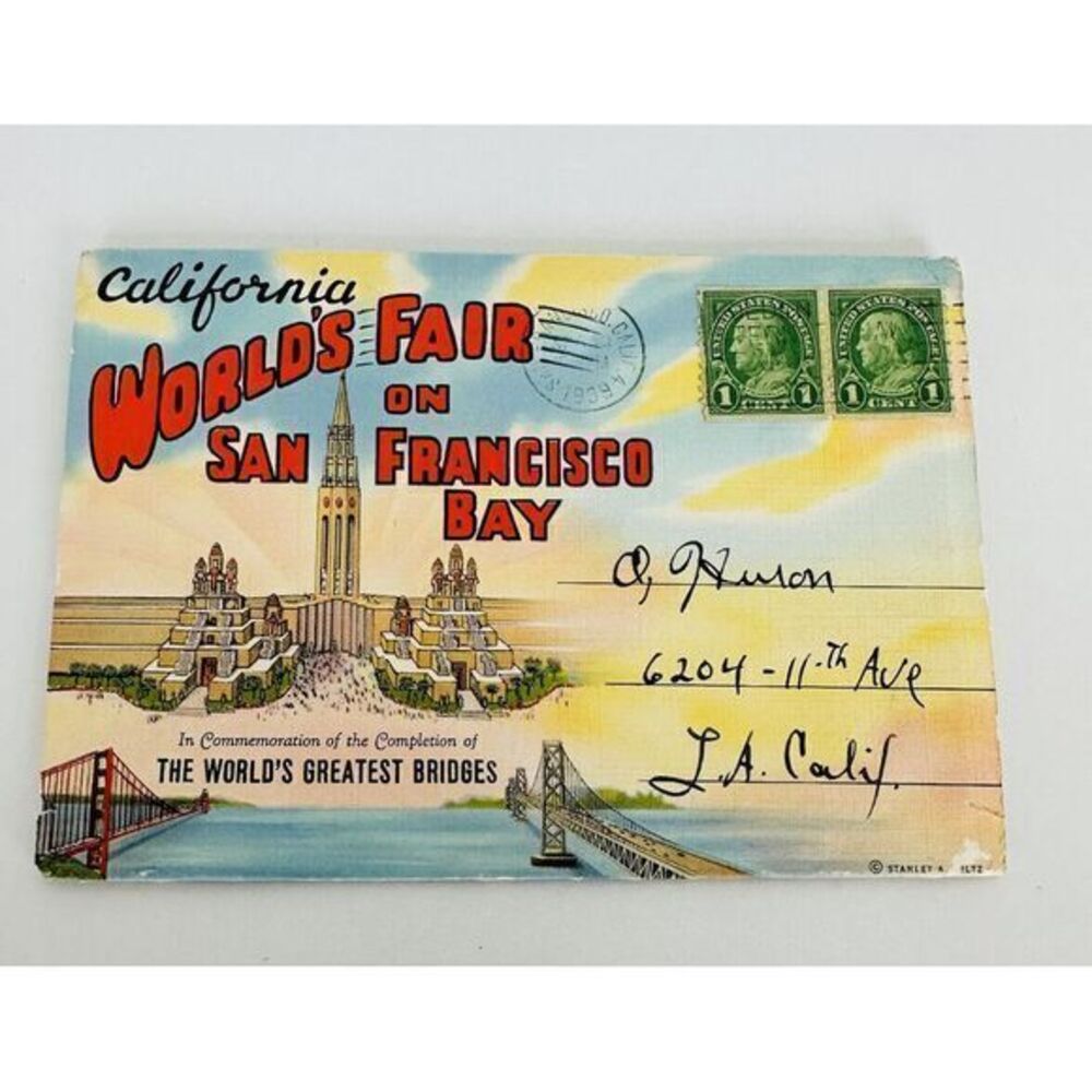 1939 World's Fair On San Francisco Bay VTG Linen Postcards Original Postcards
